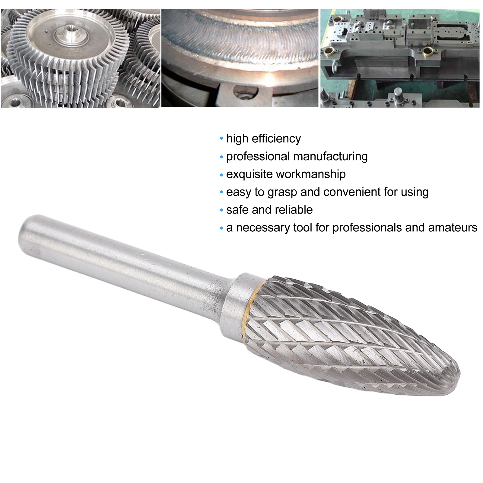 Carbide Rotary Burr Carbide Rotary File Double Cut Burr File Tree Shape Multipurpose for Aviation Automobile Ship
