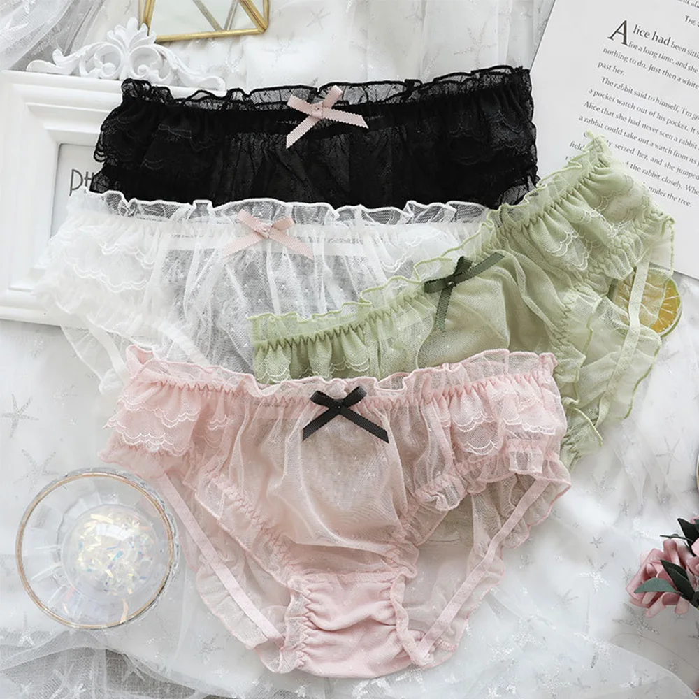

Sexy Sweet Lace Hollow Underpants Transparent Briefs Mesh Panties Lingerie Underwear