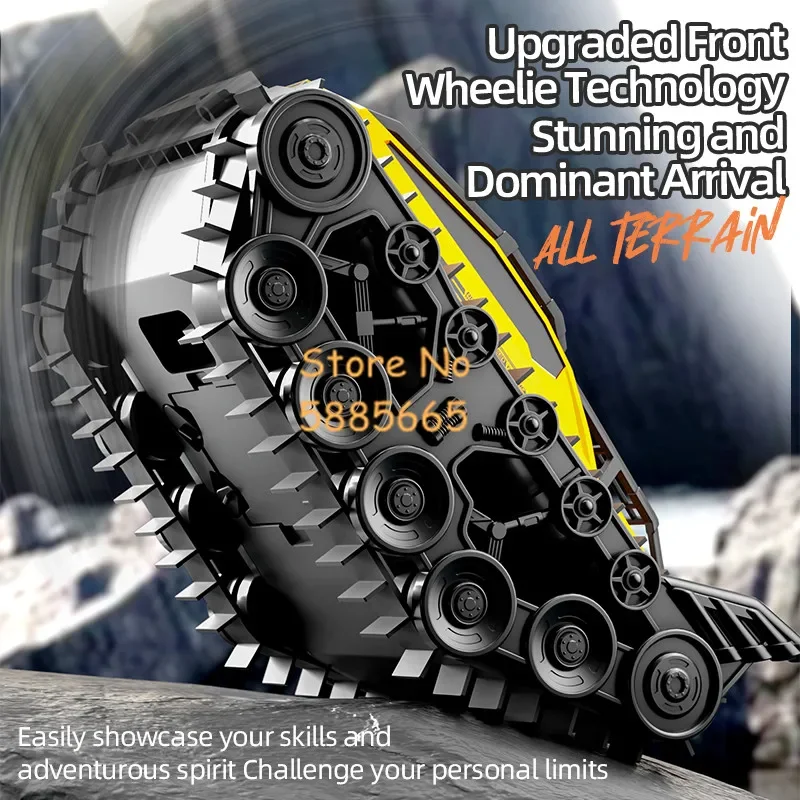 Amphibious 2 To 1 All-terrain Crawler Tracked Tank RC Car 2.4G Powerful Power Waterproof Remote Control Toy Car Armored Vehicle 4
