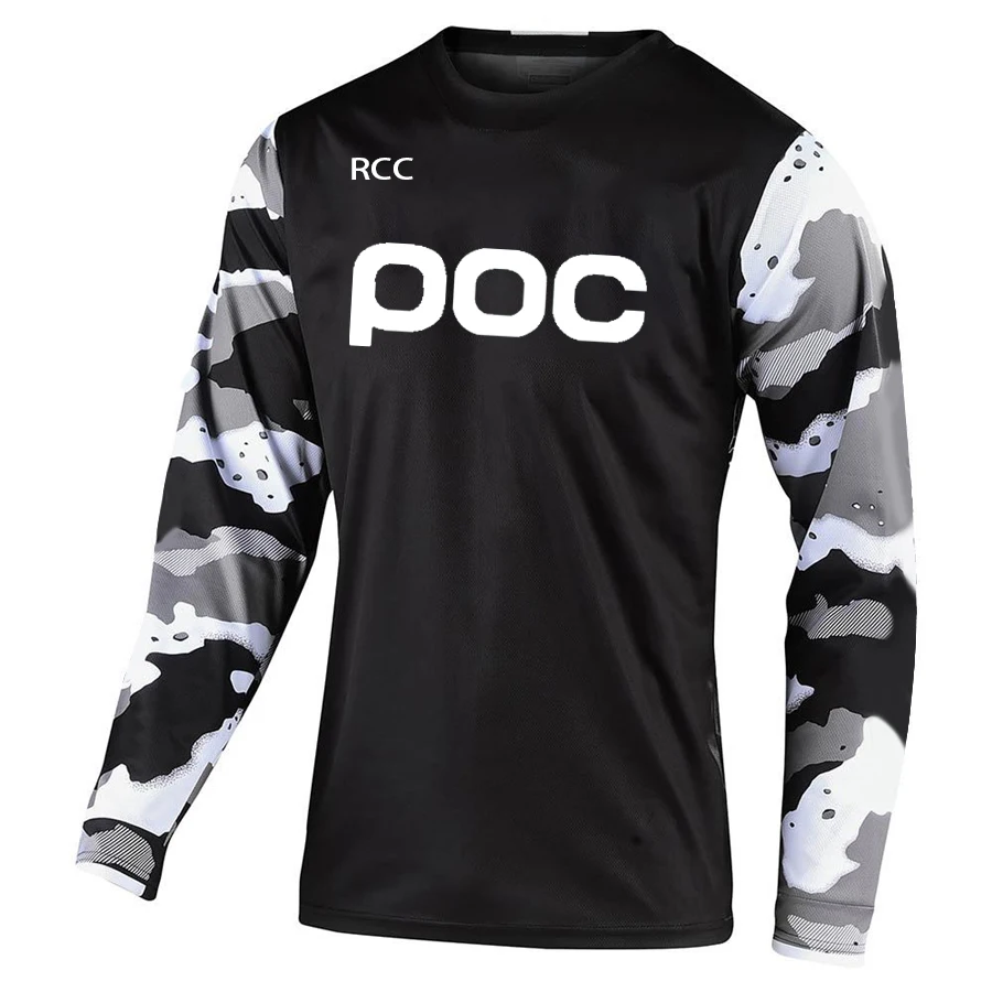 Maillot MX VTT Descente - Manches 3/4 Camouflage - Polyester Respirant - Unisexe - Style Motocross