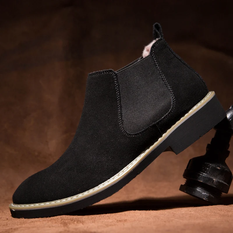 Luxury Brand Formal Shoes Fashion Suede Leather Chelsea Boots New Men Casual shoes Ankle Boots Dress Shoes Designer Men's