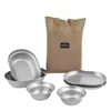 NOBANA Outdoor Portable Plates Camping Dinnerware Set with Polished Utensils Easy-to-clean Plates Camping Cooking Accessories 5