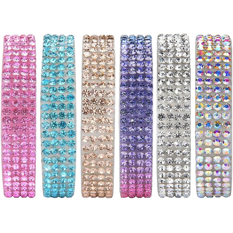 

6 Rolls Crystal Rhinestone Diamond Ribbon Crystal Self Adhesive Ribbon Diamond Bling Ribbon DIY Decoration Sticker