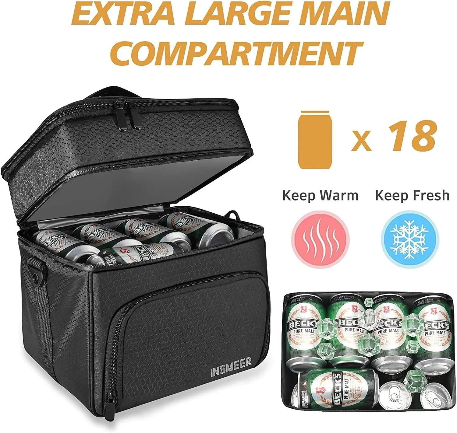 Travel Bag Essentials Organization Storage Large Lunch Bag 16L/24 Can, 2  Compartments Cooler Lunch Box For Men Work - AliExpress