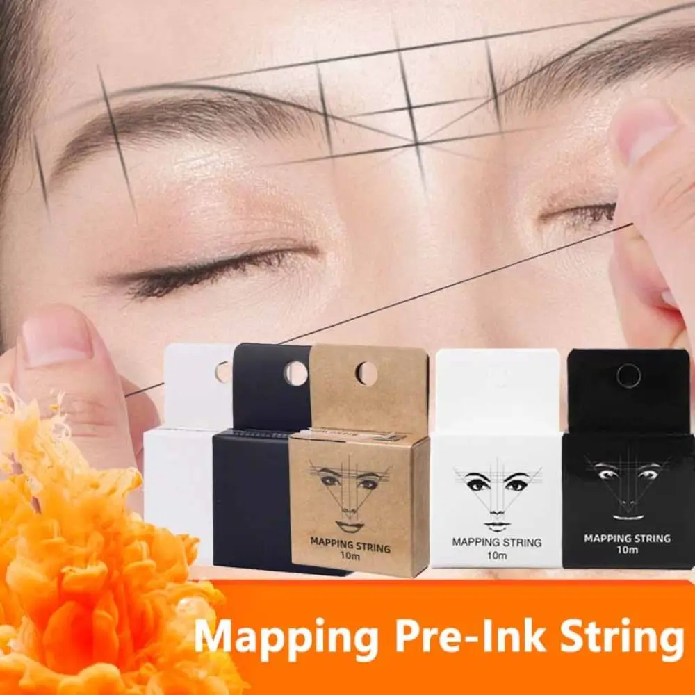 

10M Mapping Pre-ink String Microblading Eyebow Make Up Dyeing Liners Thread Semi Permanent Positioning Eyebrow Measuring Tool