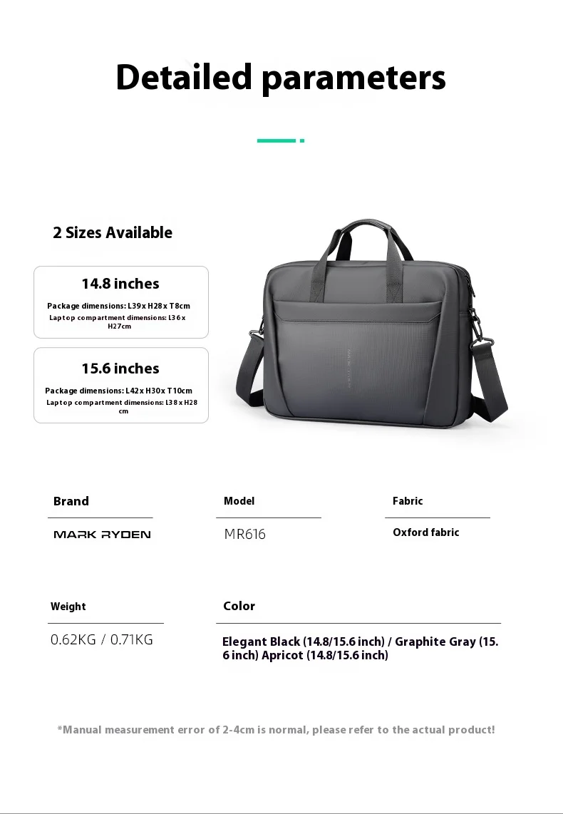 Large Capacity Laptop Bag Protective Sleeve Briefcase Crossbody