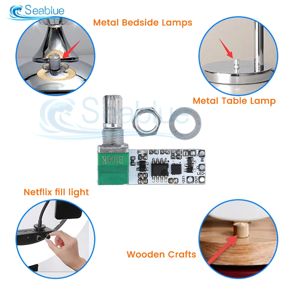 DC6-24V LED Mini Dimmer Constant Voltage Light Bar Microscope Live Fill Light Small Desk Lamp Knob Potentiometer Stepless Module led dimmer switch,led dimmer controller,lamp dimmer