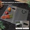Hidden Sink Cup Washer Stainless Steel Kitchen Sink Small Bar Single Slot Touring Car Wash Basin With Cover Plate Apartment 3