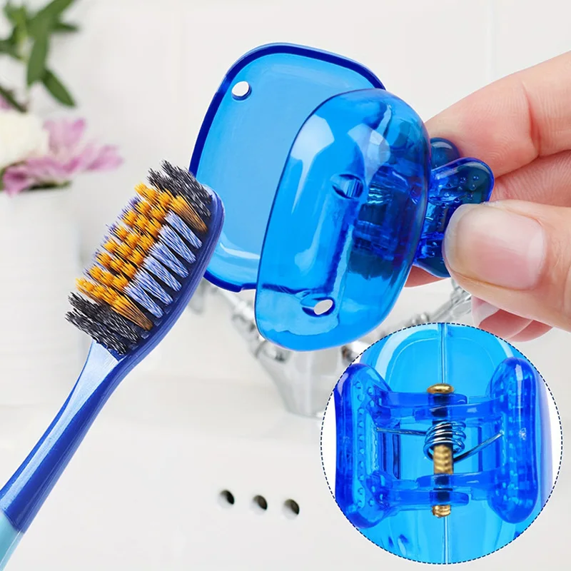 5PCS Toothbrushes Storage Clip Dustproof Cap Household Travel Essential Toothbrush Protective Portable Plastic Toothbrush Case