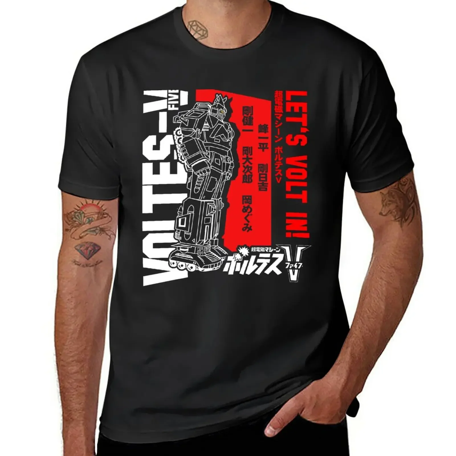 Robot Voltes V T-Shirt Boys Whites Cute Tops Summer Tops Magliette Grafiche Da Uomo Hip Hop