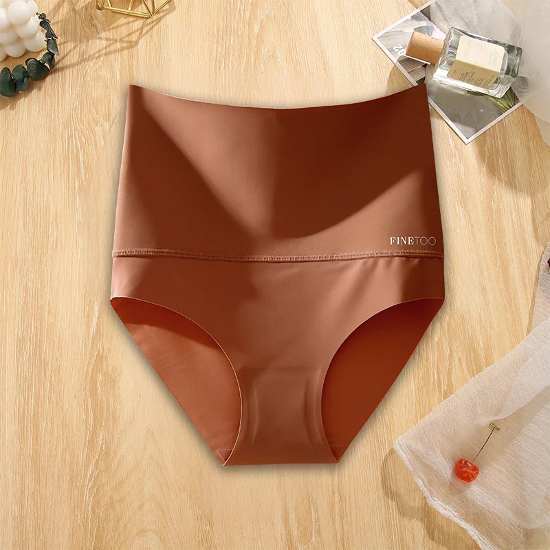 FINETOO Seamless High Waist Panties Women's Abdomen Hip Lift Briefs Body Shaping Lingerie Pants Plus Size Breathable Underwear