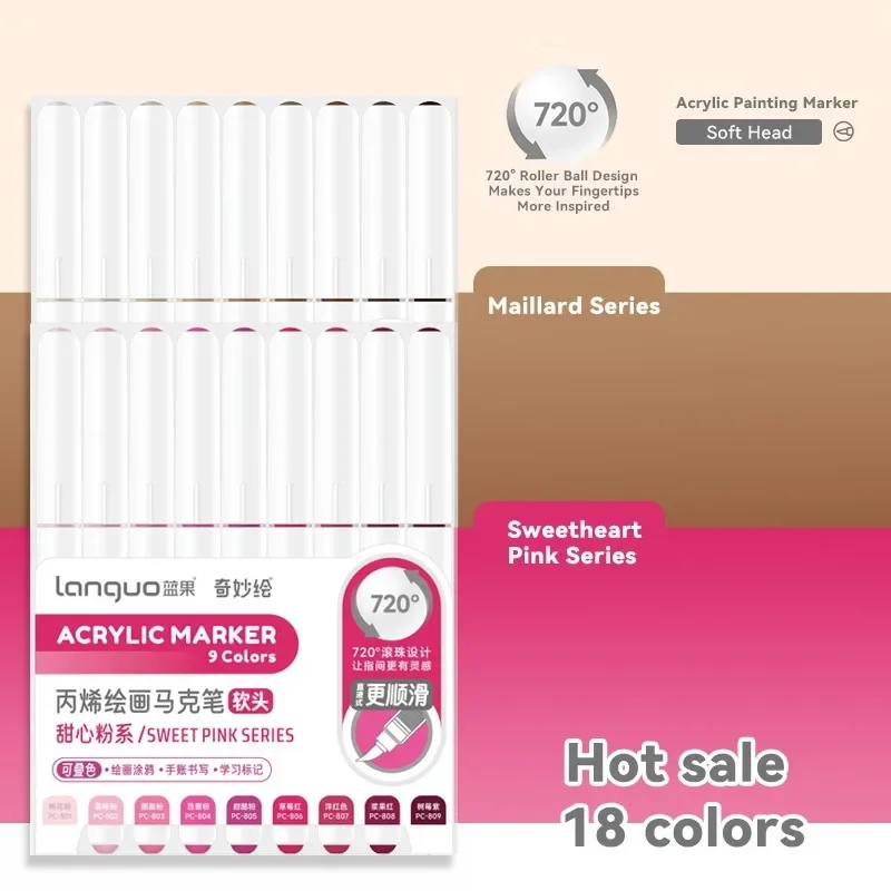 Color Marker Pens Pen Marker Marker Pens 18/36/54/81Colors/Box Propylene Marker Set for Card Crafts Glass Clothes