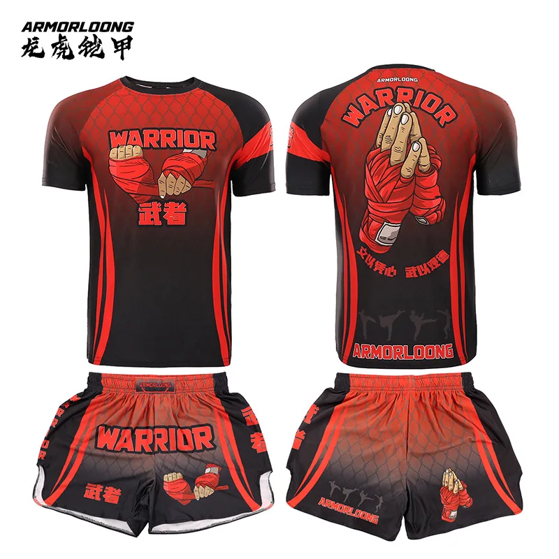 Sanda Muay Thai Fight Sportswear Fighting Shorts Short Sleeve Suit MMA Martial Arts Children Adult Training Martial Arts Bandage muay thai tiger fighting sports adult and children mma short sleeve shorts comprehensive training boxing running leisure suit