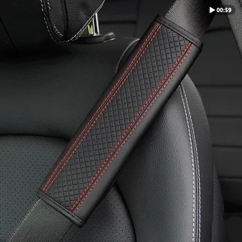 Accessori per auto cintura di sicurezza Cintura di sicurezza in pelle PU Coprispalla Protezione traspirante Imbottitura per cintura di sicurezza Accesso interno automatico
