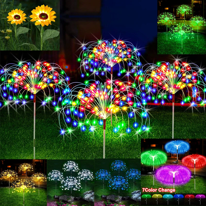 Firework LED Lights Outdoor Garden Decoration Lawn Pathway Backyard