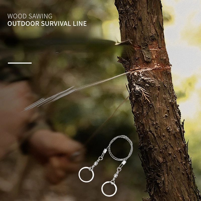 

Outdoor Camping Saw Emergency Survival Gear Stainless Steel Wire survival Tool Kit Hand Pocket Wire Saw for Camp Hiking Hunting