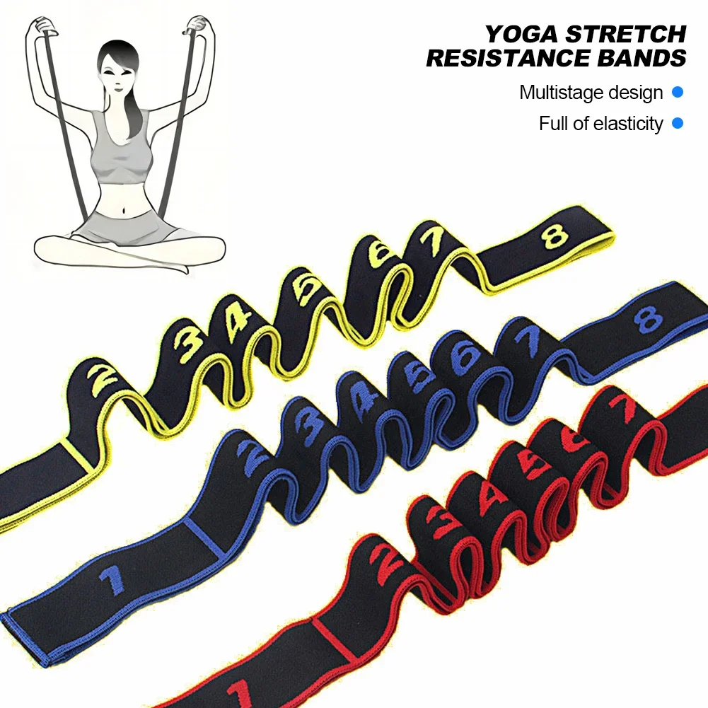 Fitness Exercise Women Man Latin Dance Elastic Stretch Belt Exercise Pull Strap Sports Yoga Resistance Band With Number