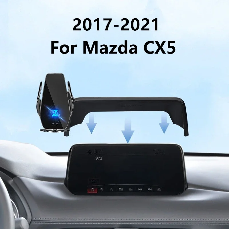 

2017-2022 для Mazda CX5 CX-5 Автомобильный держатель для экрана телефона Беспроводное зарядное устройство модификация салона навигации 7/10.25 дюймов Размер