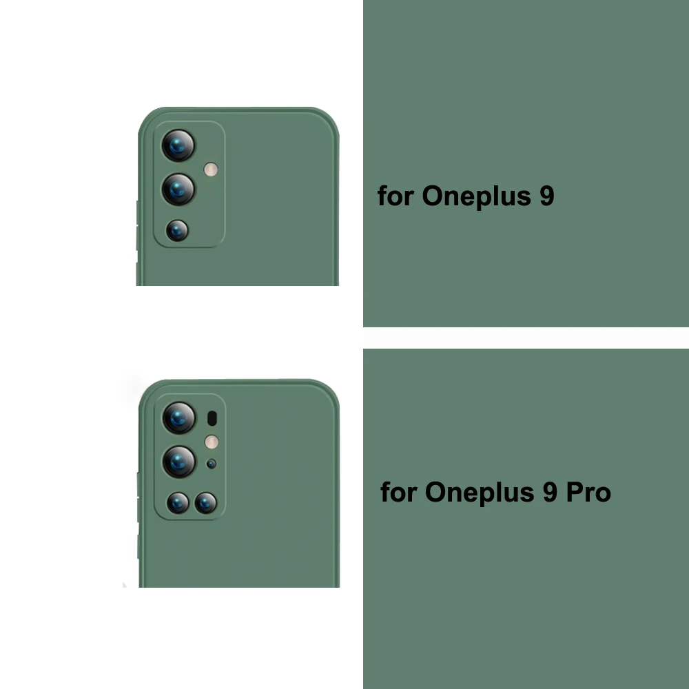 OnePlus 7 7T 8 8T 9 Pro 9R 9RT 카메라 보호 소프트 백 커버 One Plus 9Pro T R RT 용 기존 사각형 액체 실리콘 귀여운 케이스