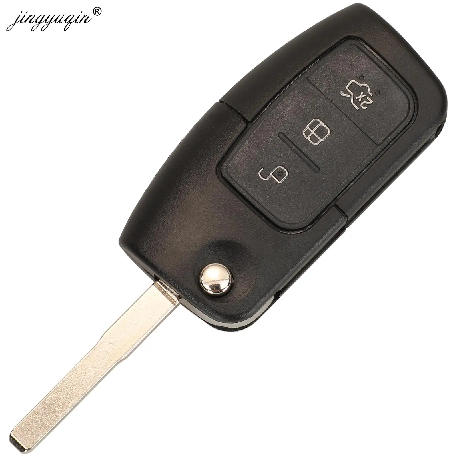 Enhanced Flip Folding Remote Car Key Shell - 3 Button Key Fob Case