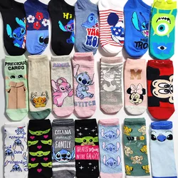 56 Style Disney Cartoon Anime Short Ankle Socks Women Cotton Stitch Minnie Mickey Mouse Summer Girl's Women's Socks