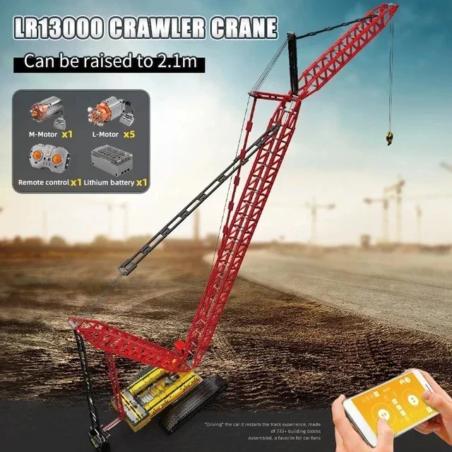 

MOULD KING 17015 High-Tech LIEBHERRS LR13000 Excavator Motorized Crawler Crane Building Blocks Assemble Bricks Toys Kids Gifts