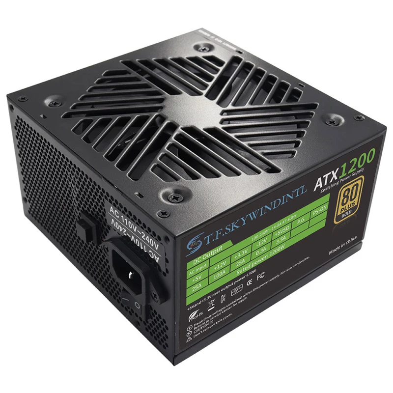 데스크톱 컴퓨터를 위해 적당한 1200W 전원 공급 80PLUS 금 ATX PSU 완전히 모듈식 활동적인 PFC 100-240V 20+4PIN PCIE 5.1