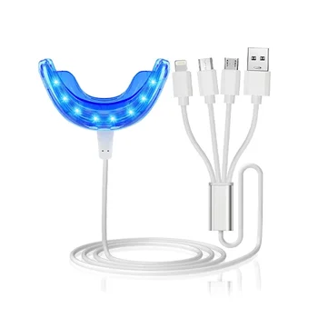 Luci sbiancanti per denti a LED Temporizzate Smart Blue Light Igiene orale Candeggina Sbiancamento dei denti Attrezzatura ricaricabile USB portatile