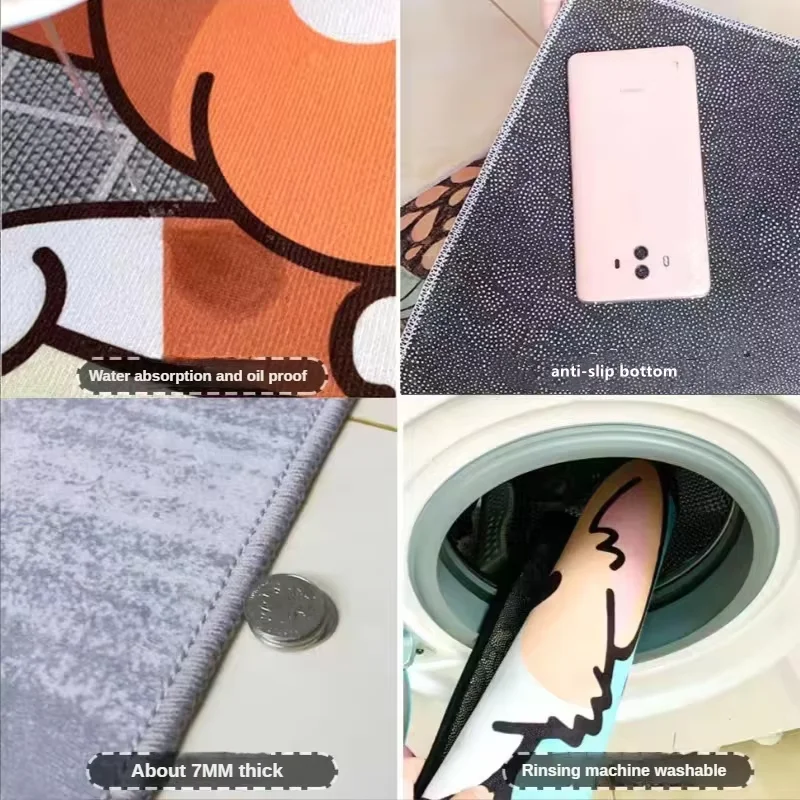 Door mat Crystal velvet door mat bathroom non-slip mat balcony mat wear-resistant dirt-resistant easy care home decoration