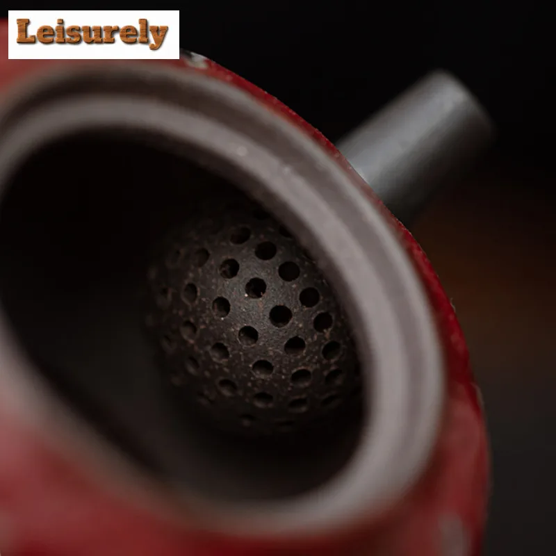 Nezha Red Glazed Tea Set Complete Set Boutique Tea Ceremony Set Teapot And Tea Cup Set Chinese Tea Set Equipment Decoration Gift