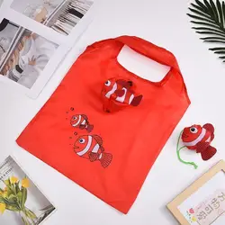 Eco - Friendly Tropical Fish Shopping Bag - Foldable, Spacious, and Convenient (Red)