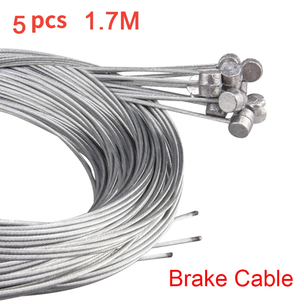 Set of 5/10 Bicycle Brake and Shifter Cables - 2M Inner Wire for Speed and Gear Management