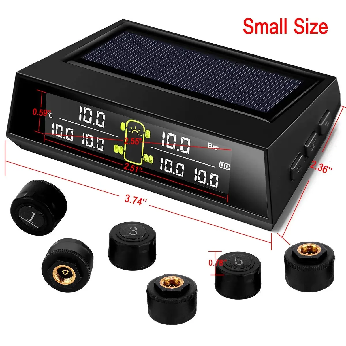 RV TPMS Ÿ̾ з ͸ ý, TS200 ¾籤  TPMS, 6 Ÿ̾ ܺ ,  LCD ÷