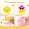 2 Set Car Rubber Duck Rubber Duck for Jeeps Ducking Decoration Dashboard with Sun Hat Swim Ring Necklace Sunglasses 3