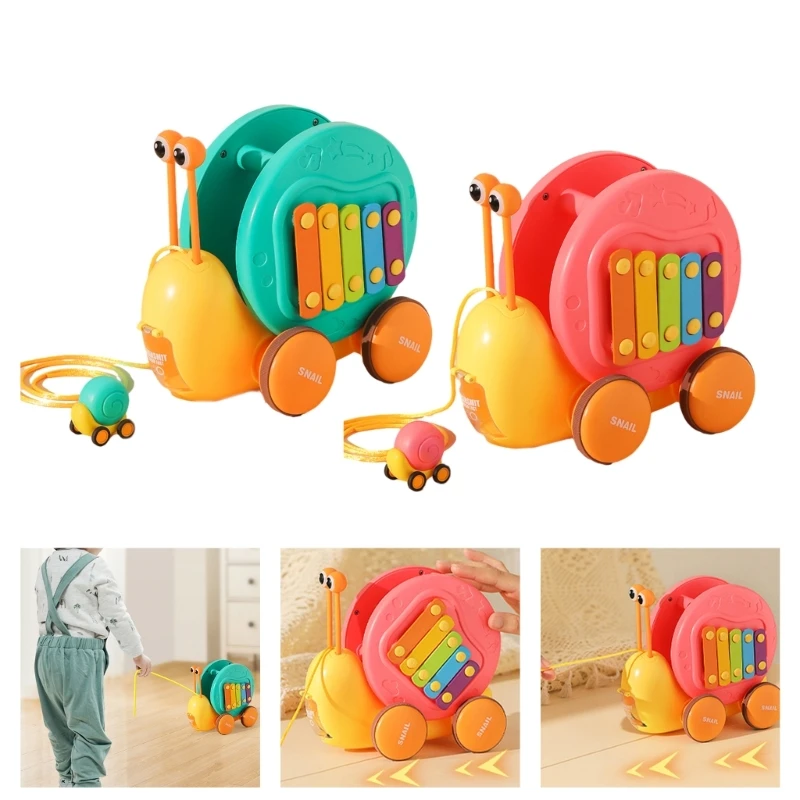 

Snail Shape Toddler Walking Toy with Adjustable Rope Handle Help Kids Learn to Walk Improve Walk Along Toy