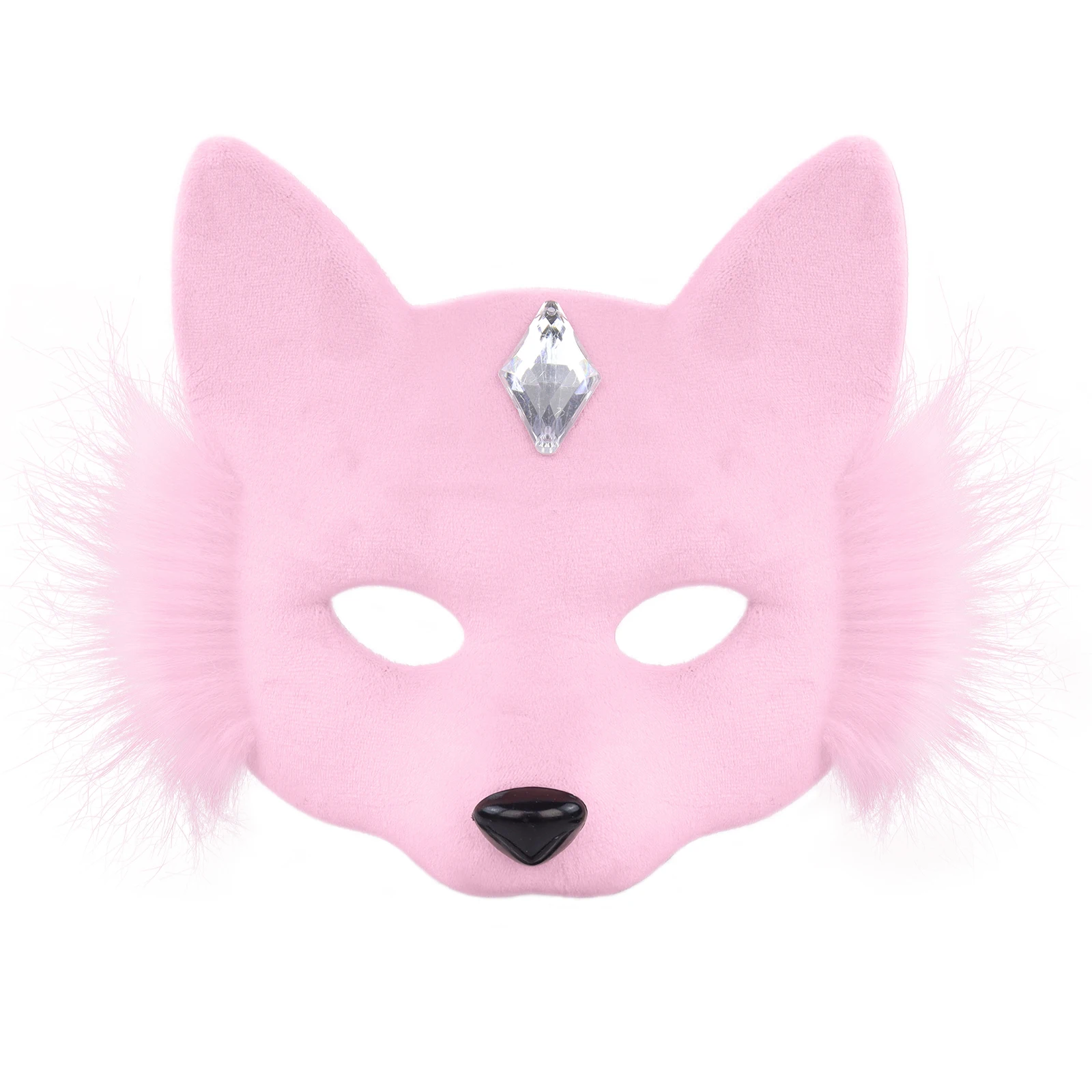 Tier Halbgesicht Edelstein Masken Fuchs Katze Maske Kostüme Requisiten – Detail 9