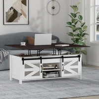 47.2" Lift Top Coffee Table 4 in 1 Farmhouse Coffee Table with Storage Coffee Tables for Living Room, Dining Room (White) 1