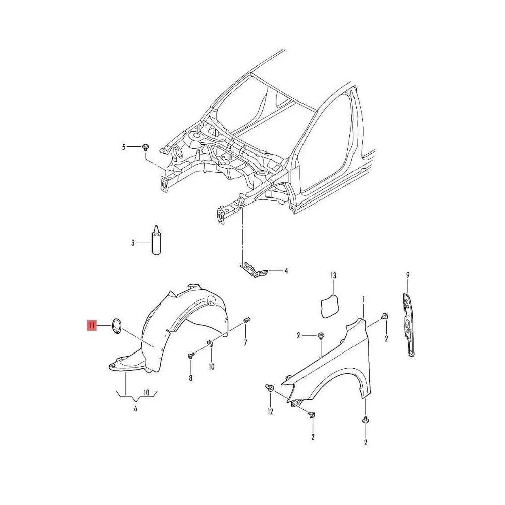 Front Wheelhouse Fender Hole Cover Trim 1pc 5C6805413A 5C6805414A For VW Jetta 6 GLI R Line Vento 2015-Car Accessories auto exterior parts