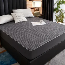 Deluxe Quilted Waterproof Mattress Protector - Skin-Friendly & Plush Fitted Bed Cover - 140x200x30cm (Dark Grey)
