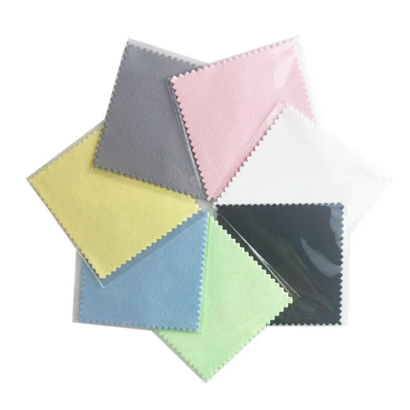100 Pcs/lot 8x8cm Anti Tarnish Black Silver Jewelry Polishing Cloth Cleaning Cloths Individually Wrapped Print Customize Logo