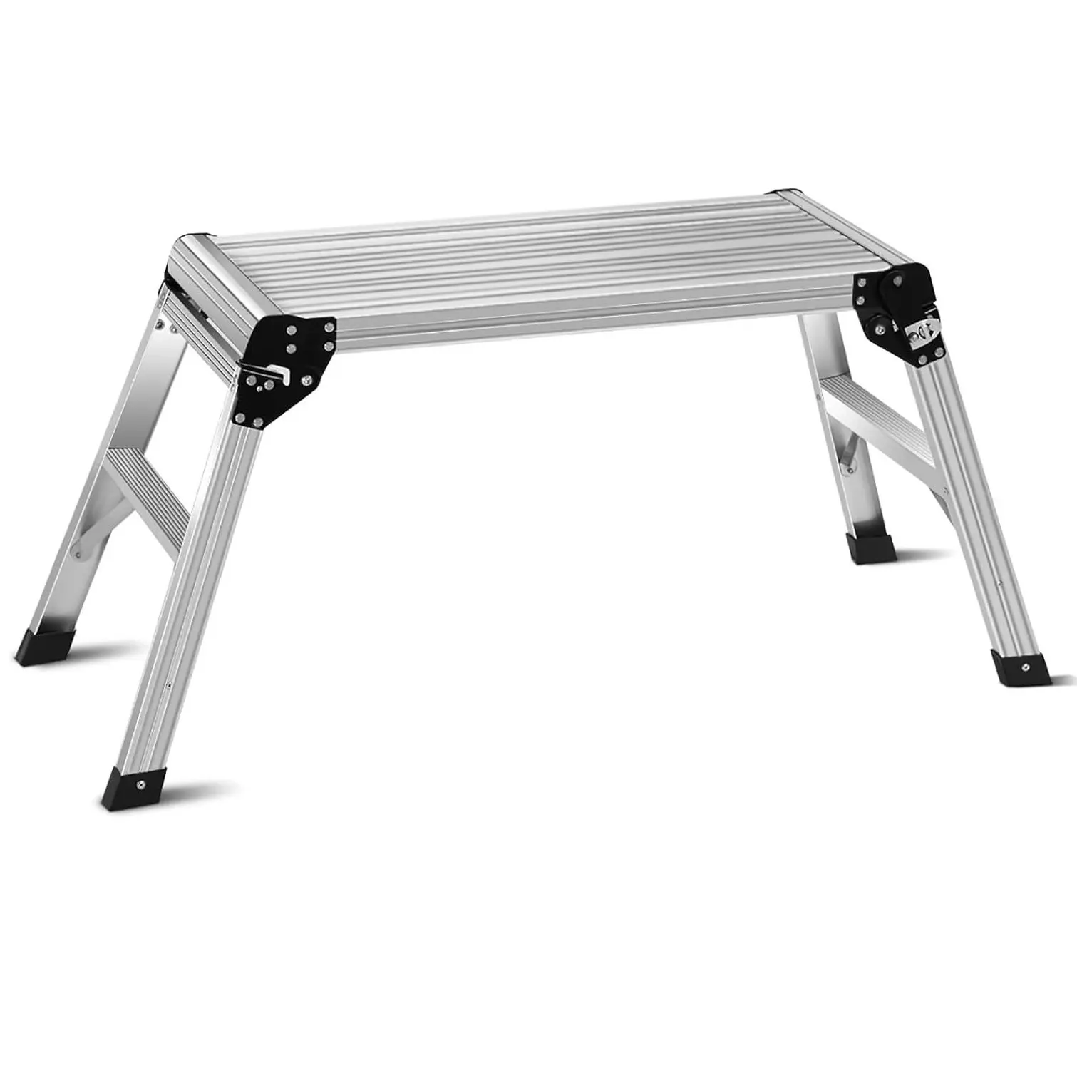 Échelle pliante avec plateforme d'infraction, plate-forme de travail d'infraction, établi pliable, charge maximale 150 kg, pour garages, camions