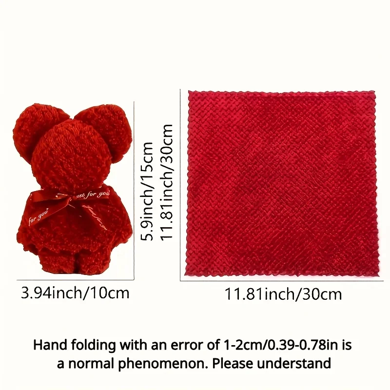 10 piece cute teddy bear towel gift set, equipped with a transparent tote bag and suitable souvenirs for various holiday sharing