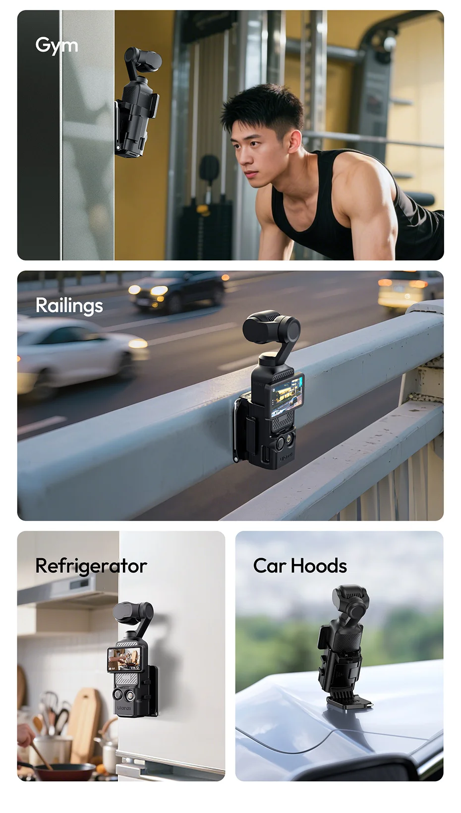 Ulanzi PK15 Pocket 3 Magnetic Mount Expansion Holder Mount for OSMO Pocket 3 Co