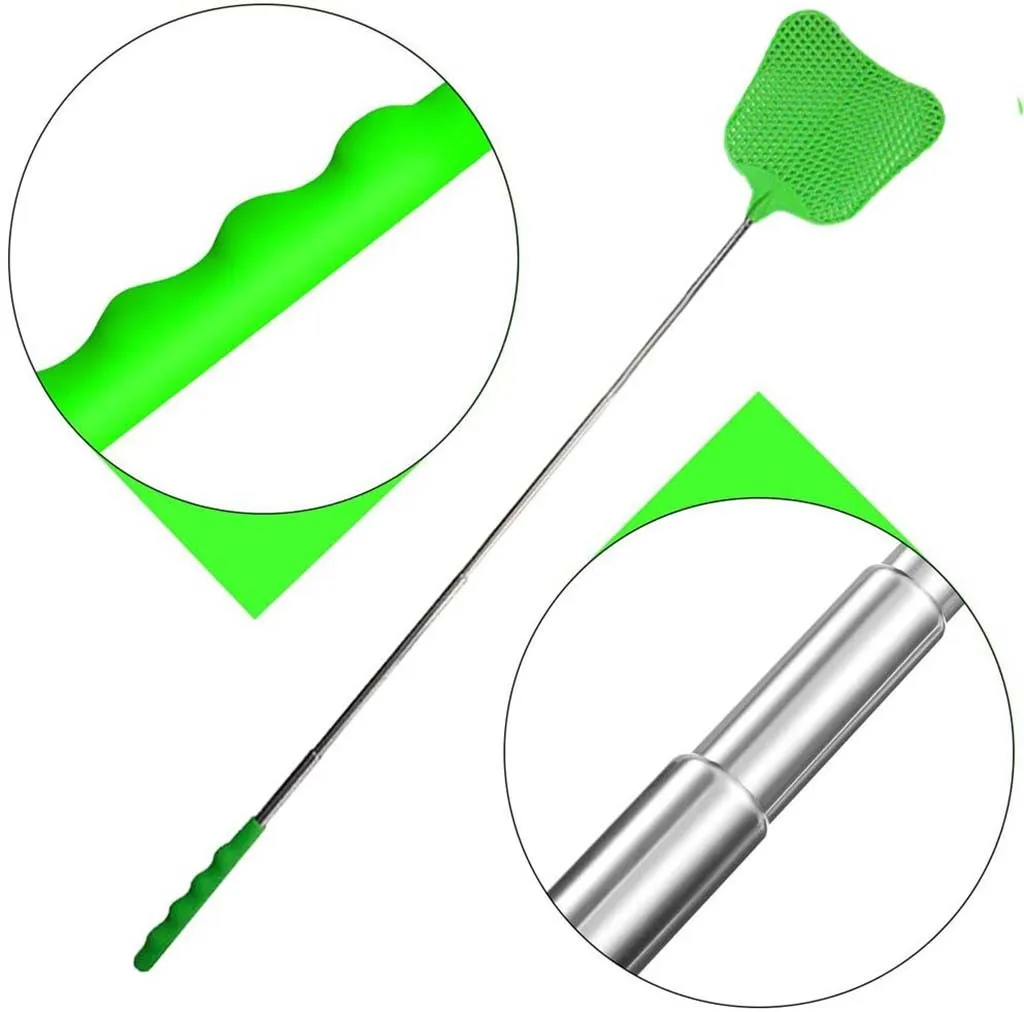 2PCS Telescopic Design Fly Swatters Non-slip Handle Durable Plastic Heavy Duty Flyswatter Summer Fly Swatters Insect Traps