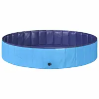 Piscine pliable pour animaux de compagnie, bleue, 62,99 x 62,99 x 11,81 pouces, PVC 6
