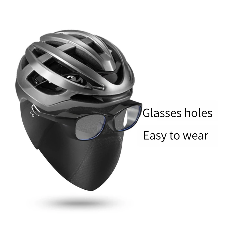 Cycling Hat LOOGDEEL Winter Balaclava Windproof Warm Outdoor Running Motorcycle Riding Bike Cap with Eyeglass Hole Men