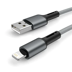 High - Speed USB Charging Cable for iPhone - Durable Apple Data Cord, Various Lengths Available (Silver gray)