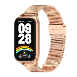 Stainless Steel Metal Strap for Smart Fitness Bracelet/Wristband (Rose Gold 1)