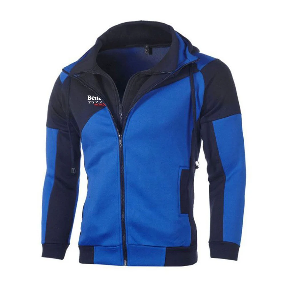Benelli TRK 502X printing fashion 2023 new men's spring and autumn stitching sportswear hoodie high quality slim sweater coat.