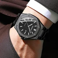 BINBONG-Montre-bracelet à quartz en acier inoxydable pour homme, grand cadran, argent, calendrier, classique, marque supérieure, horloge masculine, mode décontractée, B0ram 6